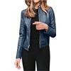 HAOLEI Offerte Lampo del Giorno Giubbino Impermeabile Ecopelle Donna Giacca in Pelle Donna offerte lampo Giacca da Donna in Similpelle offerte a tempo 2024 thun offerte lampo Giacca Giubbino Corto A12 Blu