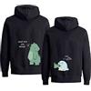 KMCOJIA Dinosauro Carino Felpa con Cappuccio per Coppia,Manica Lunga di Spessore Sweatshirt con Tasche, Idea Regalo per San Valentino（1 pièces） Blue-Black-M