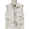Sukany Gilet da uomo casual da pesca, safari, leggero, ad asciugatura rapida, senza maniche, per fotografia, caccia, campeggio, giacca da viaggio con tasche, Beige, L