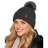 Baesics Berretto invernale da uomo e da donna, in pelliccia sintetica | Con morbido pompon e morbida fodera in pile. Dimensioni: circa 54-58 cm, maglia dall'UE. Caldo per autunno, inverno e come