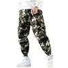 PADOLA Pantaloni Cargo Uomo Mimetico Vita Elastica con Cordino e Polsini a Sigillo Pantaloni Militare Casual Sportivi(XXL,Cachi)