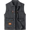 Yukirtiq Gilet di Jeans Uomo Multi Tasche Senza Maniche Giacca Vestibilità Slim Giubbotto Smanicato di Jeans Vintage Denim Gilet da Moto