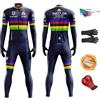HECLOK Completo Ciclismo Invernale Uomo: Antivento Maglia Termica Manica Lunga in Pile e Salopette con Gel | Abbigliamento per Bici da Corsa, MTB (TYP-5,M)