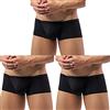 Faringoto Pantaloncini da uomo Gay Biancheria intima Gay Seta Traspirante Slip Boxer, 3 nero, XL