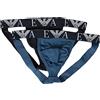 Emporio Armani Jockstrap Sospensorio Confezione 2 Pezzi Slip Uomo Elastico a Vista Underwear Articolo 111932 3R715 Jockstrap, 50336 Marine - Ottanio, EUR L - CN 175/95 - BR G - MX G