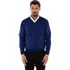 Ciabalù Maglione Uomo Invernale in Lana Merinos Made in Italy Pullover Scollo a V Regular Fit (as6, Alpha, x_l, Regular, Regular, Blu Cobalto, XL)