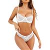 RSLOVE Set di lingerie sexy da donna, set di biancheria intima in pizzo trasparente, 2 pezzi