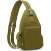 GOUNNU Zaino Monospalla Impermeabile Piccolo Sling Bag Donna Uomo Borsa a Petto Borsa da Antifurto Crossbody Zaino Leggera Multitasche Borsello a Spalla Tracolla per Viaggio, Ciclismo, Sport (Verde militare)