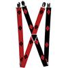Buckle-Down Bretelle-Harley Quinn Diamonds Nero/Rosso Sospensori Unisex Adulto, multicolore, Taglia unica