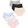 SALIA Girl Biancheria Intima Senza Cuciture per Ragazze 10-14, Slip Morbidi Elasticizzati a Vita Medio Alta Mutandine a Copertura Completa per Ragazze Grandi, Confezione da 6, Bianco/Beige/Rosa/Blu