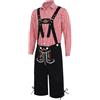 Generic Costume bavarese da uomo, costume bavarese per Oktoberfest con bretelle, pantaloni ricamati, top e cappello, costume bavarese per adulti, per Dirndl, tradizionale bavarese, birra carnevale