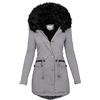 Generico Giacca Invernale Donna Foderati in Pile Caldo Medio Lungo Cappotto Impermeabile Antivento Invernale Giubbotto Slim Fit Casual Parka Elegante Classico Giaccone con Cappuccio, Zip Tasche