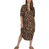 YouKD Abito lungo in caftano, maxi bohémien, per donna, spiaggia, copertura, taglie forti, taglia unica, leopardo, Taglia unica