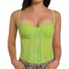 Raxnode, Bustino in pizzo da donna, sexy, per uscire, feste, club, con fibbia