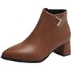 Generisch Stivali in pelle da donna eleganti con tacco | Stivaletti Chelsea da donna | comodi stivali da equitazione imbottiti caldi | Stivali corti da donna per attività all'aria aperta leggeri, marrone, 39 EU