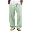 WZMYDBD Pantaloni Lino Uomo con Strisce Pantaloni Uomo Lino Estivi Trousers Traspirante Pantalaccio Larghi Vita Elastica Pantalone Classico Cotone di Lavoro Palestra Estivi Baggy Casual