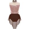 inhzoy Body Danza Classica Ballerina Bambina Vestito da Balletto Ballo Lirico Contemporaneo con Strass Balletto Leotards Body Ginnastica Ritmica Abito da Ballo Latino Marrone 15-16 anni
