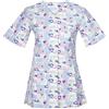 DINOZAVR Carla Uniforme Medica - Medico Casacca da Donna con Bottoni a Pressione - Cuori Viola XL