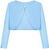 BONNY BILLY Cardigan Bambina Elegante Corto Cotone Bolero Coprispalle Ragazza Manica Lunga 3-4 Anni Blu Chiaro