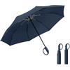 AKINOYAMA Ombrello grande, resistente alle tempeste, apertura e chiusura automatica, ombrello da golf con moschettone per uomo e donna, Blu scuro, 47 Zoll