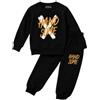 NIKITA ZELINSCHII Handsome, set di tuta da ginnastica per ragazzi, 2 pezzi, felpa con cappuccio e pantaloni stampati con lettere per 3-7 anni, diversi colori, diverse taglie, Nero , 7 anni