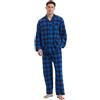 Kolipajam, set pigiama in cotone per uomo, 2 pezzi, a quadri, comodo, biancheria da notte, PJS con tasche, M