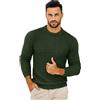 VEARZ Maglione unisex da uomo, leggero, a girocollo, lavorato a maglia, per adulti, classico, morbido, termico, a maniche lunghe, per l'inverno, Oliva Profonda, M