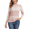 Yukiuiny Maglioni Collo Alto Natalizio Donna Dolcevita per Natale Lupetto Elegante Pullover Lungo Invernale-Rosa/XL