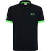 SUN68 Polo con Maxi Logo in Cotone (IT, Testo, M, Regular, Regular, Nero)