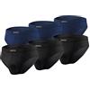sesto senso Slip Uomo Microfibra Pacco da 6 Intimo Mutande Sportivo 3X Nero 3X Blu Navy 3XL
