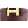 BELTINGER Cintura firmata HENRY in pelle bovina pieno fiore 4 cm | Cintura elegante per uomo e donna 40mm | Oro lucido | Bordeaux 90cm
