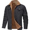 amropi Cargo Giacca Uomo Foderato in Pile Giubbotto Camionista Invernali Caldo Casual Cappotti