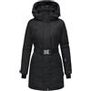 Navahoo Cappotto invernale da donna, parka caldo con cappuccio rimovibile e cintura in vita Frostkuss 14 S-3XL, Nero , XXL