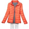 KeYIlowys Piumino Leggero Primaverile E Invernale Tinta Unita Colletto in Piedi Slim Plus Size Piumino Corto da Donna