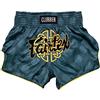 Fairtex - Pantaloncini da Boxe, Taglio Slim Muay Thai | Tessuto satinato di alta qualità con grafica tematica personalizzata. La vita elastica con coulisse offre una vestibilità