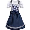 Duohropke Dirndl - Abito tradizionale Dirndl da donna, taglie grandi, abito tradizionale Dirndl, costume tradizionale bavarese, costume tradizionale Dirndl e Dirndl, per donne e ragazze, Blu, S