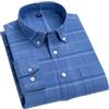 Adhdyuud - Camicia da uomo in cotone Oxford, a maniche lunghe, a righe, a scacchi, con taschino, vestibilità regolare, casual e business, 4XL