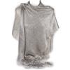 Emila Stola argento chiaro cerimonia coprispalle elegante a rete con frange foulard scialle grande sciarpa lurex da matrimonio per abito da sera giorno primavera estate 2026 Argento chiaro