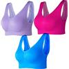 Lemef Reggiseno Sport Privo di Cuciture a Fili Liberi Reggiseno Yoga con Imbottiture Estraibili per Donne Set di 3