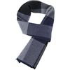 WANYING 6% Lana Sciarpa per Uomo Giovane Autunno Inverno Caldo e Morbido Casual Business Easy Chic 180 × 30 cm - a Quadri Blu scuro & Grigio & Nero