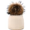 BLOMDE Invernali Beanie in Maglia Cappello da Donna Invernale Lavorato A Maglia con Berretto Morbido E Caldo per Sport all'Aria Aperta con Pompon in Vero Peluche,01