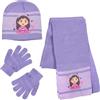 Gabby's Doll House Cappello Sciarpa e Guanti per Ragazza, Set Invernale per Ragazze, Berretto Sciarpa e Guanti, Accessori Invernali per Bambini, Regalo per Ragazze, viola, 53
