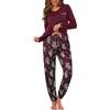 Jahetuul Pigiama Donna Invernale Cotone 2 Pezzi Pigiami a Maniche Lunghe