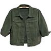 Unilexi Giacca di jeans corta da donna, con maniche a 3/4, colorata, lavaggio leggero, cappotto in stile da camionista