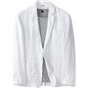 Generic Sakko - Giacca da uomo in cotone e lino, vestibilità normale, con collo sciallato, 1 bottone, casual, elegante, blazer festival, per matrimoni, tempo libero, bianco, XXL