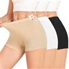 SIMIYA Mutande da donna in cotone, pantaloncini corti da ciclismo, leggings da donna, comodi, nero, bianco, beige, 3XL