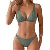 FemiChic Costume da Bagno Donna Due Pezzi Triangolo Bikini Scollo a V Bas Tanga a Vita Bassa Sexy Traforo Beachwear per Mare Piscina Swimwear