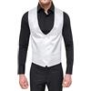Lanzans collezioni Panciotto Gilet Uomo Slim Fit Cardigan Elegante Casual Smanicato Corpetto (XXL, Doppiopetto Bianco Raso)