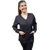 Peter's abiti da lavoro Camicia da Lavoro Donna con Zip,Maniche Lunghe, per Estetista, Parrucchiera, Alimentari, Colf, Cameriera (IT, Testo, M, Regular, Regular, Nero)