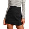 Generic Gonna casual da donna a vita alta con cerniera invisibile 2 in 1 Mini A-Line in velluto a coste gonna corta da donna slim fit, Nero , L